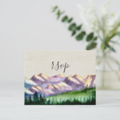 Mountain Wedding RSVP met Maaltijdkeuze Uitnodiging Briefkaart (Staand voorkant)