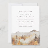 Mountain Wedding Save the Date Kaart (Voorkant)