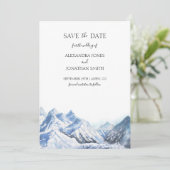 Mountain Wedding Save the Date Kaart (Staand voorkant)