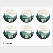Mountain Wedding Save the Date Sticker (Vel)