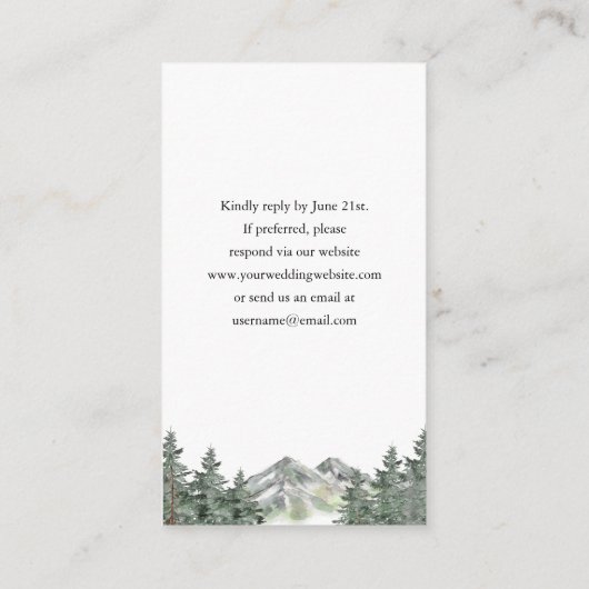 Mountain Wedding Scan me RSVP Informatiekaartje (Achterkant)