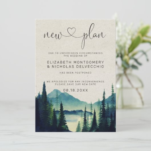 Mountain Wedding | Uitgestelde aankondiging huweli (Staand voorkant)