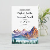 Mountain Wedding Uitnodiging, receptie te volgen Kaart (Staand voorkant)