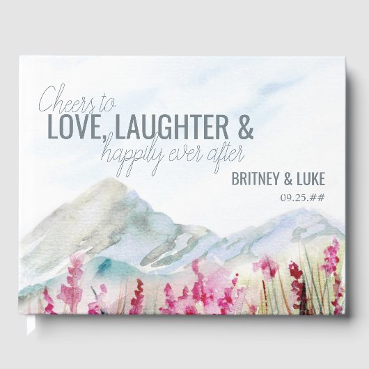 Mountain Wedding Waterverf Landscape Gastenboek (Voorkant)