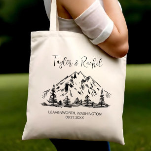 Mountain Wedding Welkom Wedding Gast Aanpassen Tote Bag