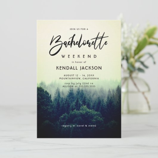 Mountain Weekend Bachelorette Kaart (Staand voorkant)