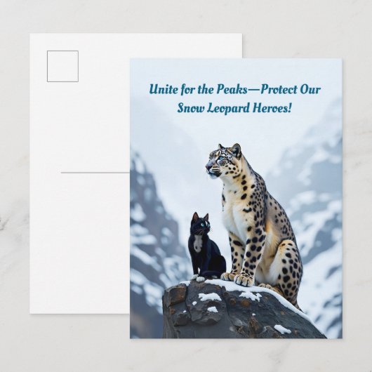 Mountain Whiskers: Felini ontmoet de sneeuwluipaar Uitnodiging Briefkaart (Voorkant / Achterkant)