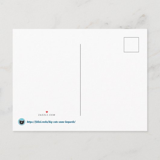 Mountain Whiskers: Felini ontmoet de sneeuwluipaar Uitnodiging Briefkaart (Achterkant)