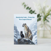 Mountain Whiskers: Felini ontmoet de sneeuwluipaar Uitnodiging Briefkaart (Staand voorkant)