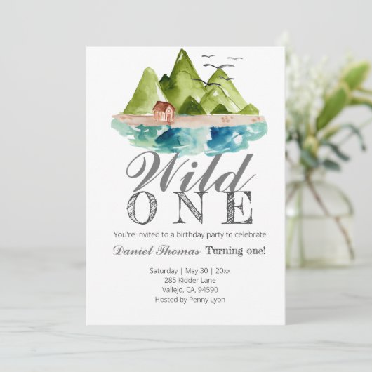 Mountain Wilde 1 1e verjaardag Kaart (Staand voorkant)