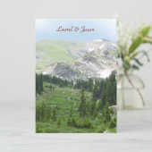 Mountain Wilderness bruiloft uitnodiging (Staand voorkant)