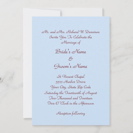 Mountain Wilderness bruiloft uitnodiging (Achterkant)