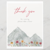 Mountain Wildflower Dank u teken (Voorkant)