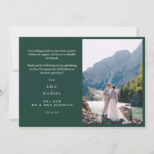 Mountain Wildflower Emerald Green Wedding Photo Bedankkaart (Achterkant)