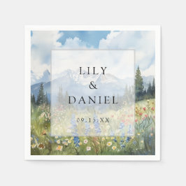 Mountain Wildflower Floral Meadow Wedding Servet