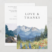Mountain Wildflower Floral Wedding Photo Bedankkaart (Voorkant / Achterkant)