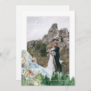 Mountain Wildflower Foto bruiloft Hartelijk dank Bedankkaart