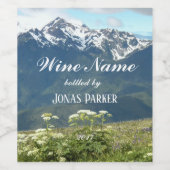 Mountain Wildflower Foto gepersonaliseerd Wijn Etiket (Enkel label)