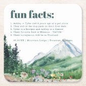 Mountain Wildflower | Fun Facts Wedding Kartonnen Onderzetters (Voorkant)