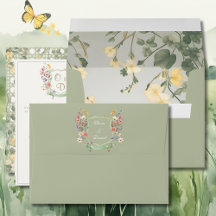 Mountain Wildflower Garden Wedding Nodig Envelop u