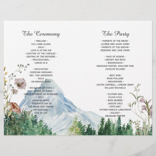 Mountain Wildflower | Gevouwen weddenschappen (Achterkant)