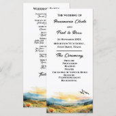 Mountain & Wildflower huwelijksceremonie programma (Voorkant / Achterkant)