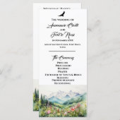 Mountain & Wildflower huwelijksceremonie programma (Voorkant / Achterkant)