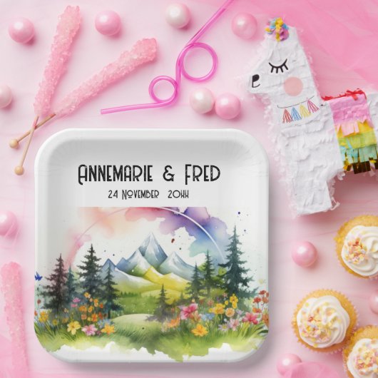 Mountain Wildflower in de buitenlucht Papieren Bordje (Feest)