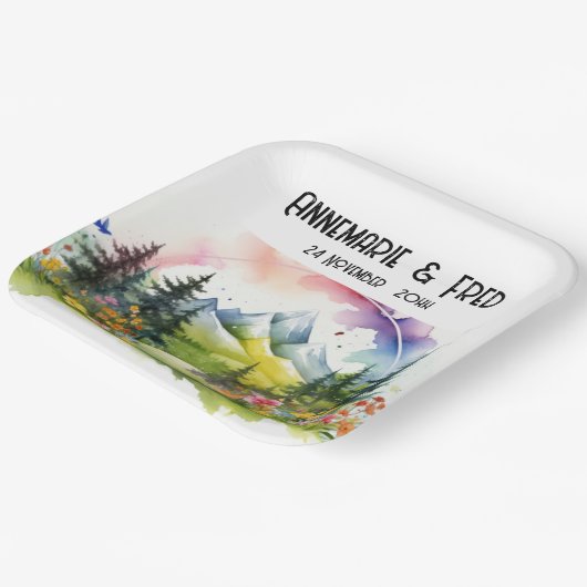 Mountain Wildflower in de buitenlucht Papieren Bordje (Gebogen)