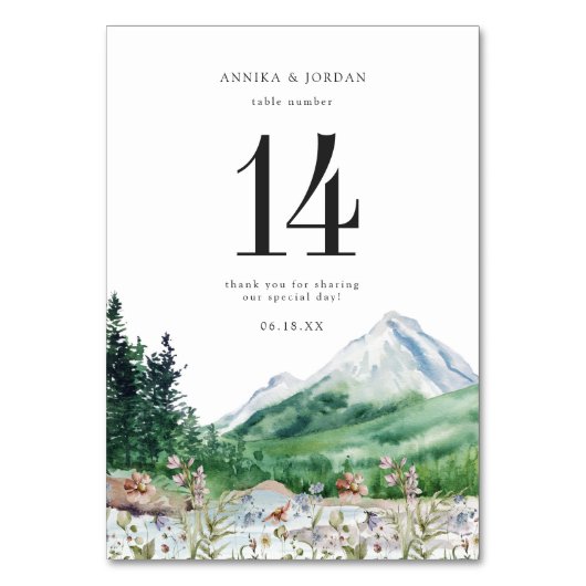 Mountain Wildflower | Kaart tabelnummer (Voorkant)