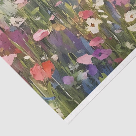 Mountain Wildflower Landscape Textured Decoupage Tissuepapier (Detail)