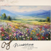 Mountain Wildflower Landscape Textured Decoupage Tissuepapier