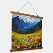 Mountain Wildflower Landschap Wall Art Hangend Wandkleed (Gebogen)