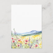 Mountain Wildflower Meadow Modern Wedding Details Informatiekaartje (Achterkant)