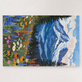 Mountain Wildflower Meadow Puzzle - Alpine Lake La Legpuzzel (Horizontaal)
