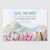 Mountain Wildflower Meadow Wedding Save the Date Magnetische Uitnodiging (Voorkant)
