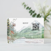Mountain Wildflower | QR-code bruiloft RSVP (Staand voorkant)