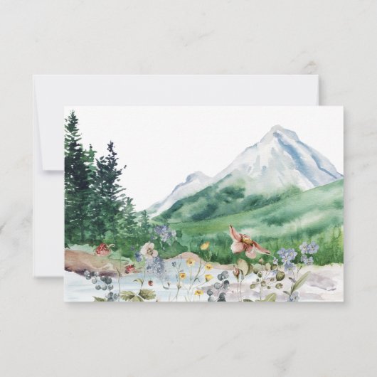 Mountain Wildflower | QR-code bruiloft RSVP (Achterkant)