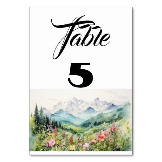 Mountain Wildflower Tafelnummer (Voorkant)