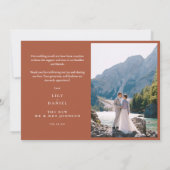 Mountain Wildflower Terracotta Wedding Photo Bedankkaart (Achterkant)