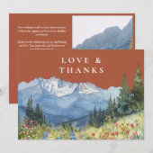 Mountain Wildflower Terracotta Wedding Photo Bedankkaart (Voorkant / Achterkant)