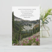 Mountain Wildflower Wedding Invitation Kaart (Staand voorkant)