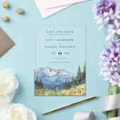 Mountain Wildflower Wedding Save The Date Acryl Uitnodigingen (Insitu (Huwelijk))