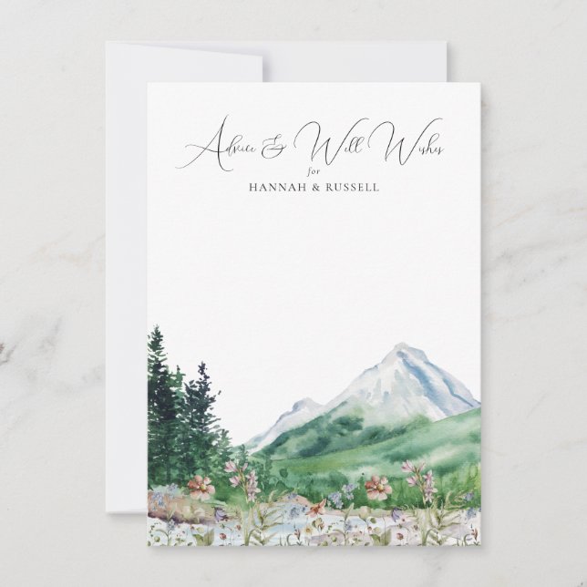 Mountain Wildflower Wedding Well Wishes and Advice (Voorkant)