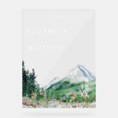Mountain Wildflower | Welkom bruiloft Acryl Bord (Voorkant)