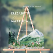 Mountain Wildflower | Welkom bruiloft Acryl Bord (Neutraal)