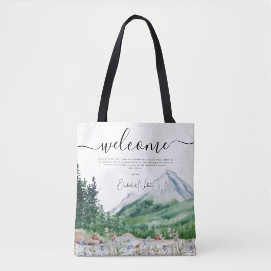 Mountain Wildflower | Welkom bruiloft Tote Bag (Voorkant)