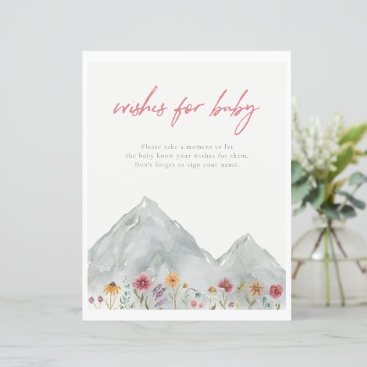 Mountain Wildflower wensen voor Baby Sign (Staand voorkant)