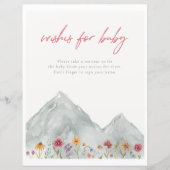 Mountain Wildflower wensen voor Baby Sign (Voorkant)