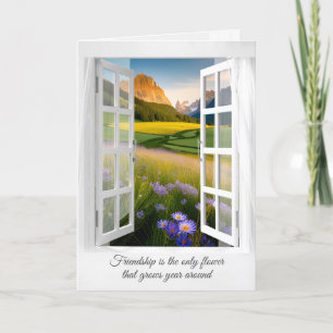 Mountain Wildflower Window voor verjaardag Kaart